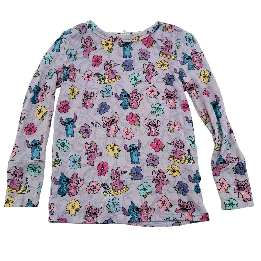 Disney Posh Peanut Stitch and Angel Tropical Pajama Top Only Lavender Toddler 2T